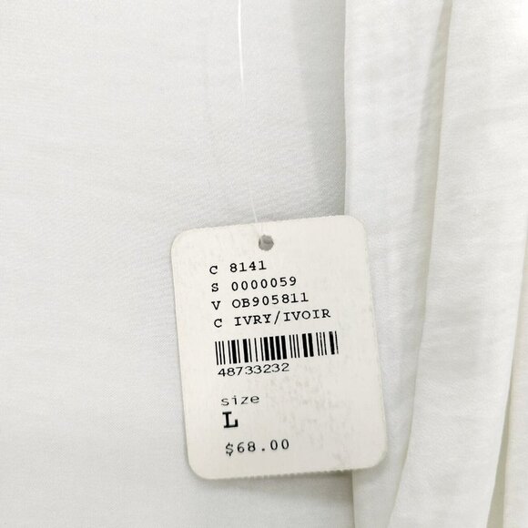 NWT FREE PEOPLE INTIMATELY Ivory White Lady Like Lady Bodysuit Draped Top LARGE - Picture 8 of 10